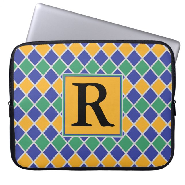 Diamond Pattern #82 Monogrammed Laptop Sleeve (Front)