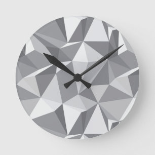 Diamond Pattern - Abstract Polygon Round Clock