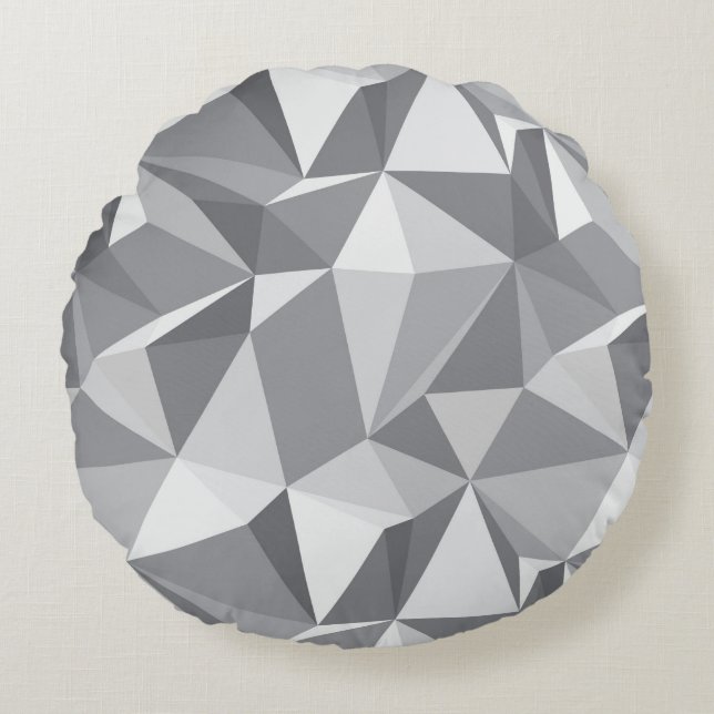 Diamond Pattern - Abstract Polygon Round Cushion (Front)