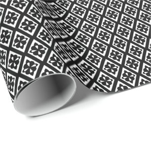 Diamond pattern - black and white wrapping paper