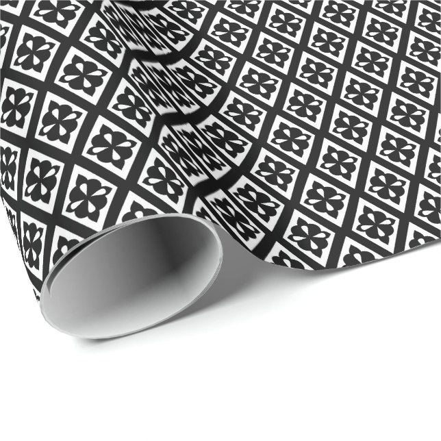 Diamond pattern - black and white wrapping paper (Roll Corner)