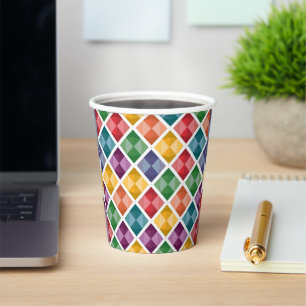 Diamond Pattern Coffee Mug Paper Cups