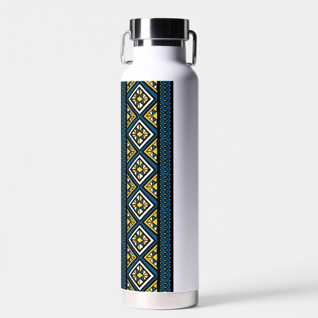 diamond pattern design, ankara water bottle (Front)