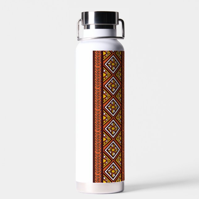 diamond pattern design, ankara water bottle (Back)