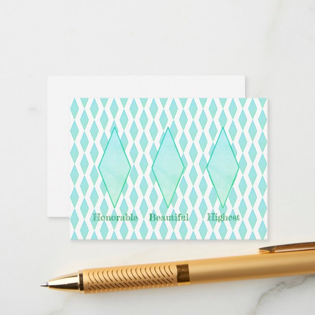 Diamond pattern Enclosure Card (Front/Back In Situ)