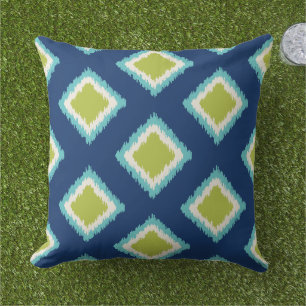 Diamond Pattern   Green and Blue Cushion
