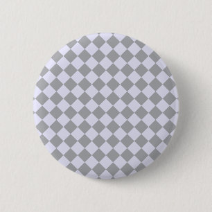 Diamond pattern in grey and lavender 6 cm round badge