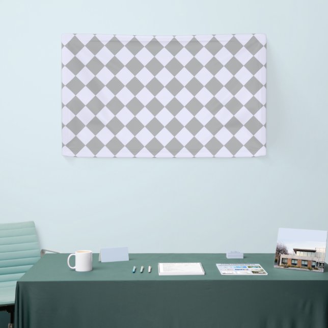 Diamond pattern in grey and lavender banner (Tradeshow)