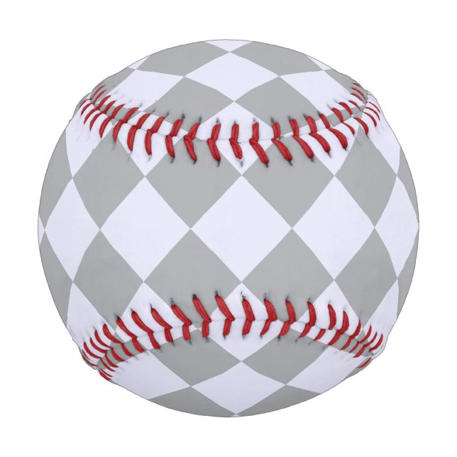 Diamond pattern in grey and lavender baseball (Front)