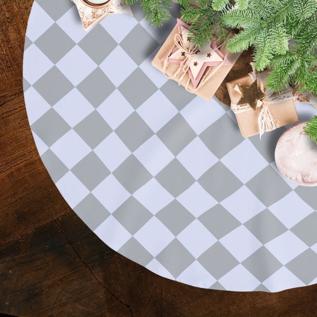 Diamond pattern in grey and lavender brushed polyester tree skirt (Creator Uploaded)