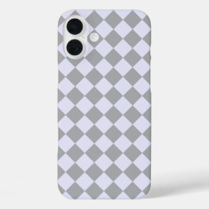 Diamond pattern in grey and lavender iPhone 16 plus case