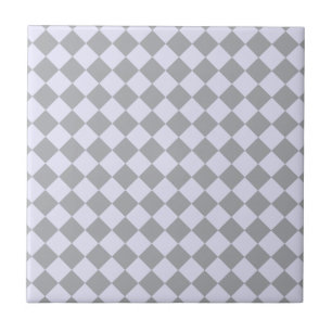 Diamond pattern in grey and lavender ceramic tile