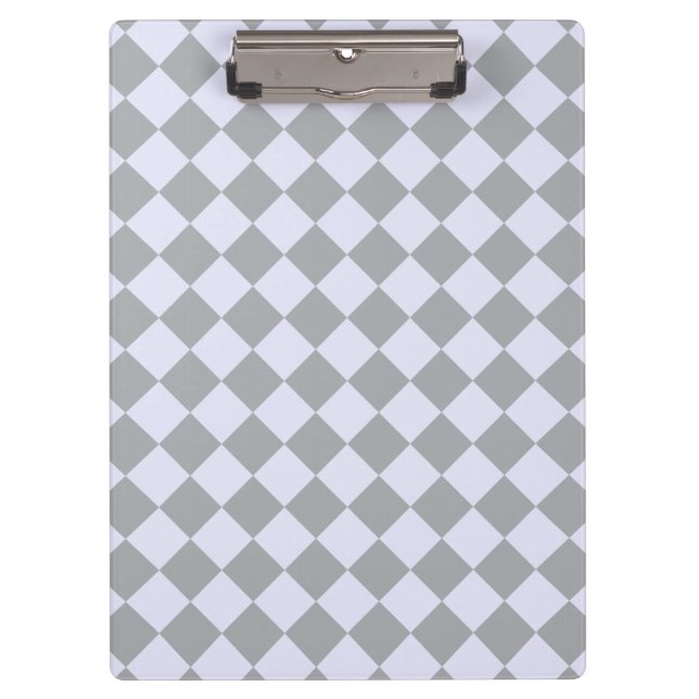 Diamond pattern in grey and lavender clipboard (Front)