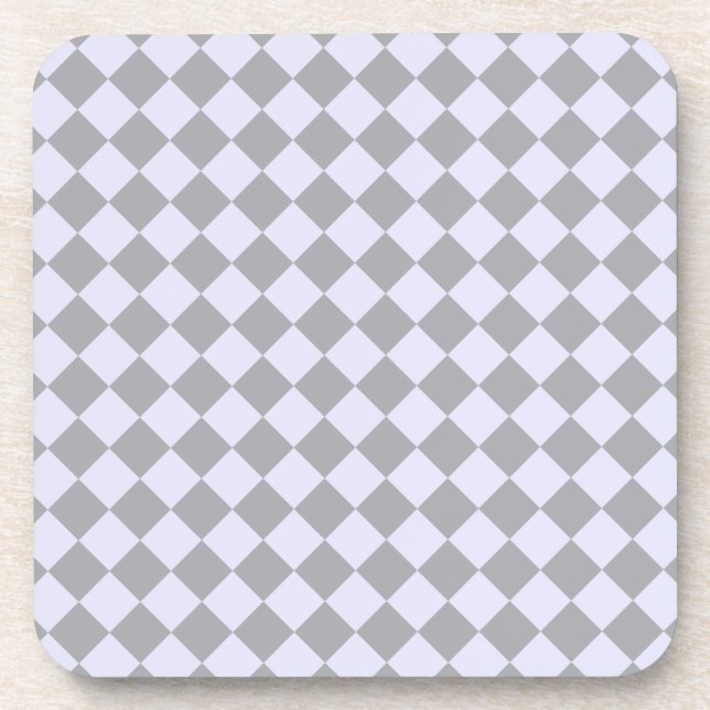 Diamond pattern in grey and lavender coaster (Front)