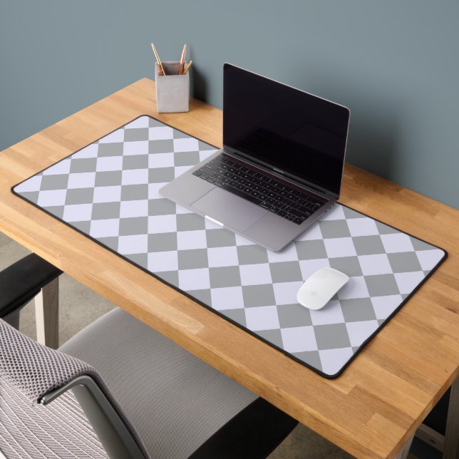 Diamond pattern in grey and lavender desk mat (Office 2)