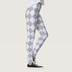 Diamond pattern in grey and lavender leggings