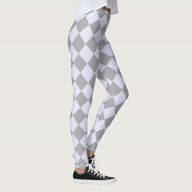 Diamond pattern in grey and lavender leggings (Right)