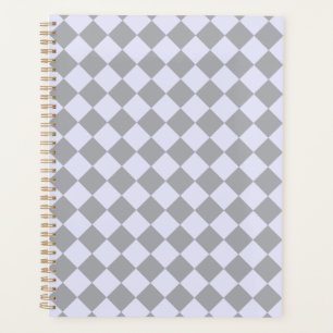 Diamond pattern in grey and lavender planner