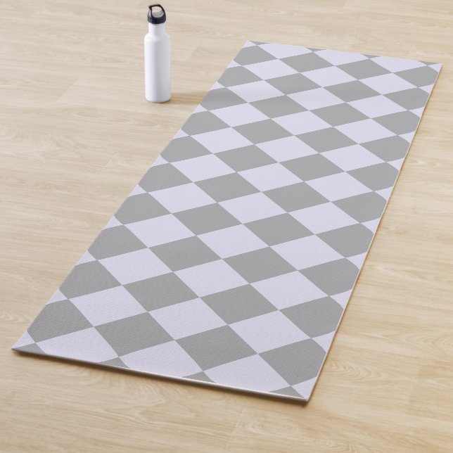 Diamond pattern in grey and lavender yoga mat (In Situ)