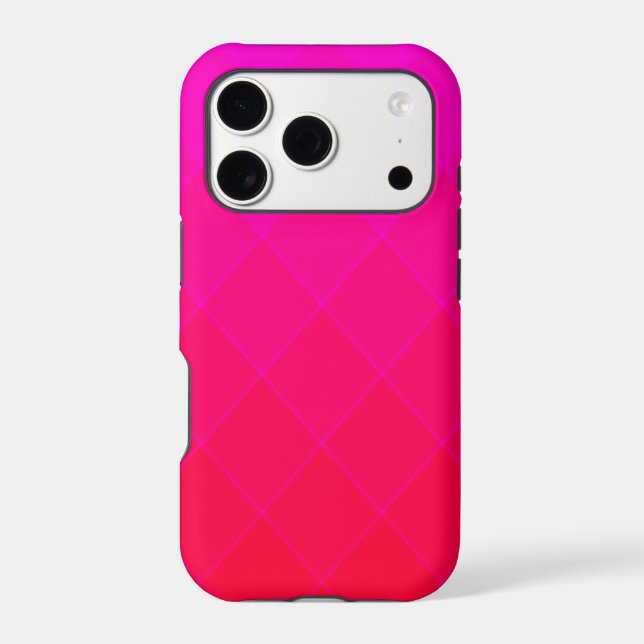 Diamond Pattern in Neon Pink and Red Ombre (Back)