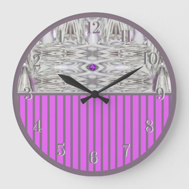Diamond  Pattern in Purple Backward Clock (Front)