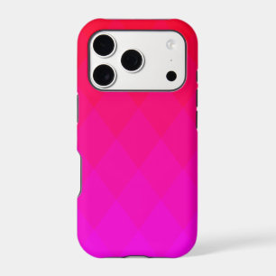 Diamond Pattern in Red and Neon Pink Ombre