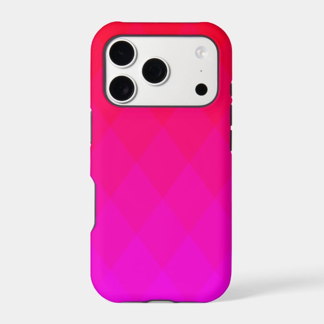 Diamond Pattern in Red and Neon Pink Ombre (Back)