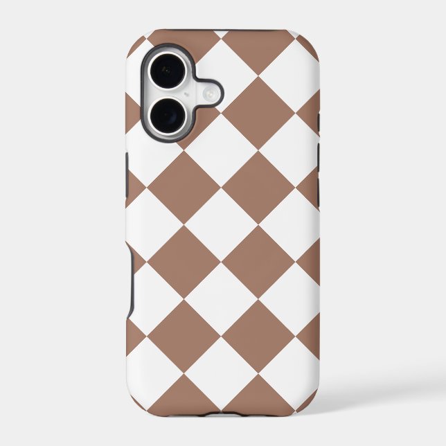 Diamond Pattern in White and Mocha Mousse (Back)