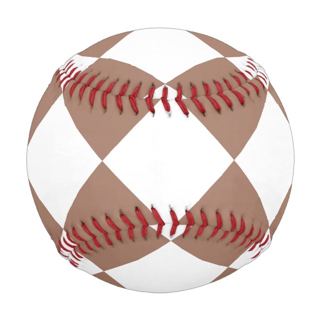 Diamond Pattern in White and Mocha Mousse Baseball (Front)