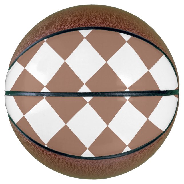 Diamond Pattern in White and Mocha Mousse Basketball (Front)