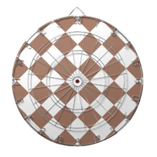 Diamond Pattern in White and Mocha Mousse Dartboard