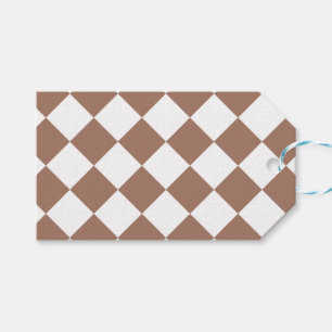 Diamond Pattern in White and Mocha Mousse Gift Tags