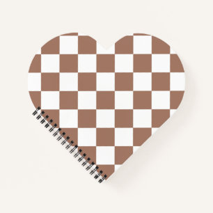 Diamond Pattern in White and Mocha Mousse Notebook