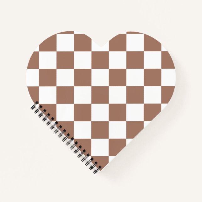 Diamond Pattern in White and Mocha Mousse Notebook (Front)