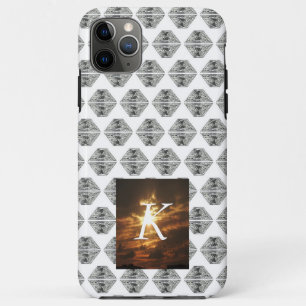 Diamond Pattern iPhone case Gemstone Initial