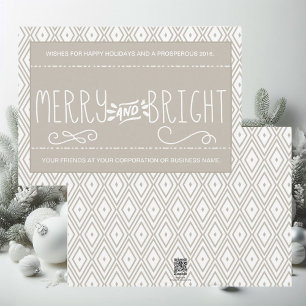 Diamond Pattern Merry and Bright Corporate Card