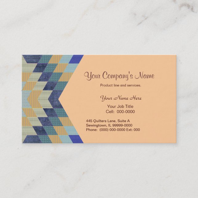 Diamond Pattern Quilt Business Card (Front)