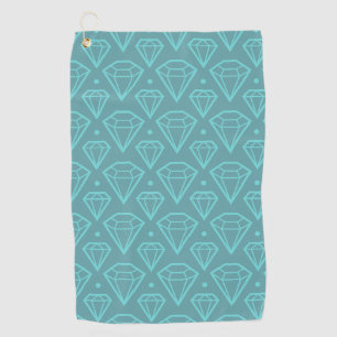 Diamond Pattern   Teal Golf Towel
