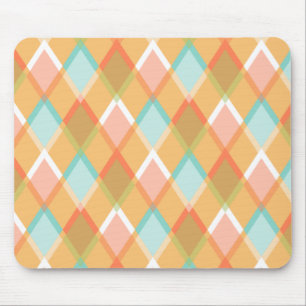 Diamond pattern vibrant colours mouse pad