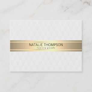 Diamond Pattern White Gold Ribbon Business Card
