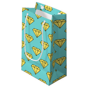 Diamond Pattern - Yellow & Turquoise Small Gift Bag