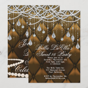 Diamond, Pearls and Bling Party Invitations