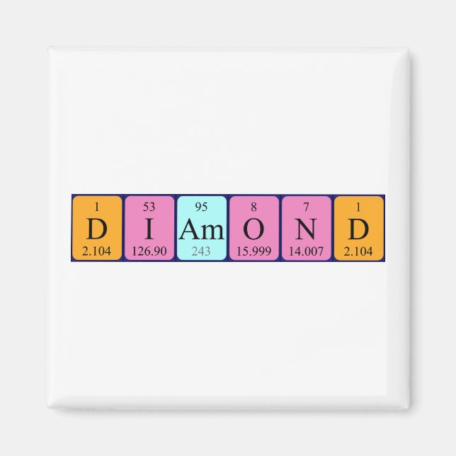 Diamond periodic table name magnet (Front)