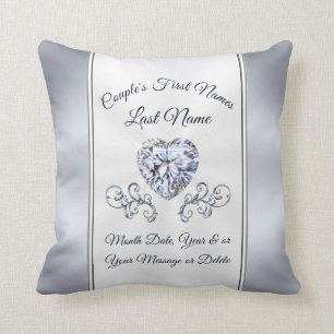 Diamond Personalised Pillows for Wedding Gift