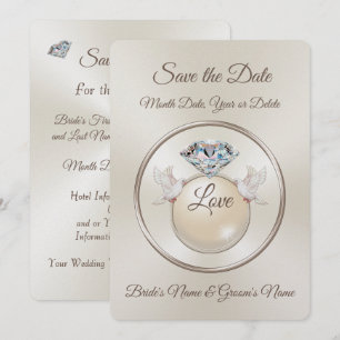 Diamond Personalised Save the Date Invitations