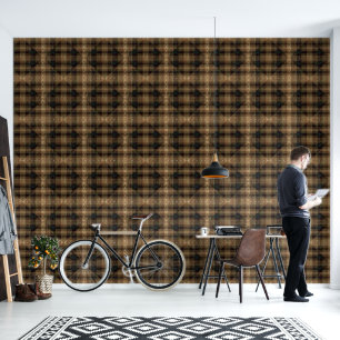 Diamond Plaid Crackle Texture Orange Rust Brown Wallpaper