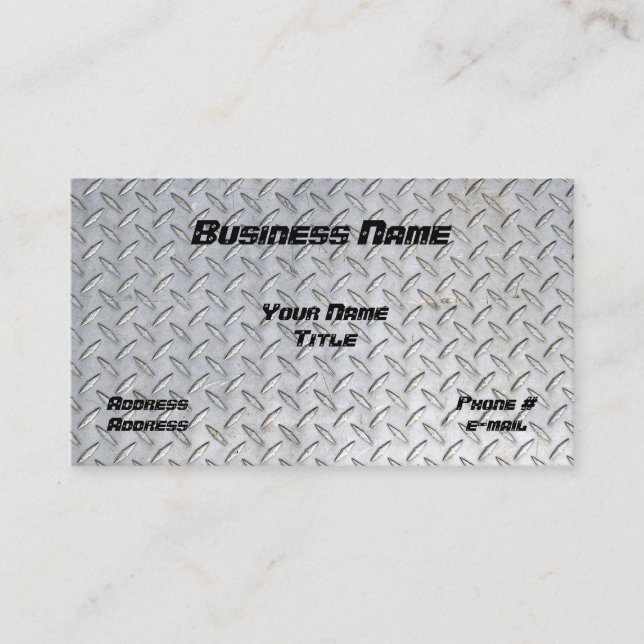 Diamond Plate Design Business Card (Front)