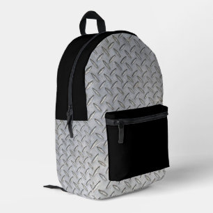Diamond Plate Design Printed Backpack
