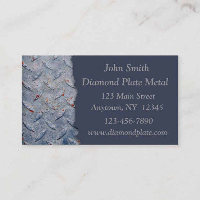 Diamond Plate Metal Business Card (Front)