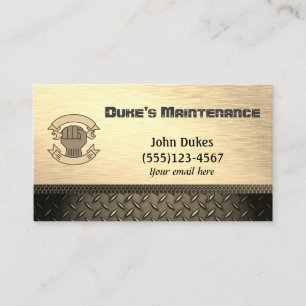Diamond Plate Metal Handyman Maintenance Business Card